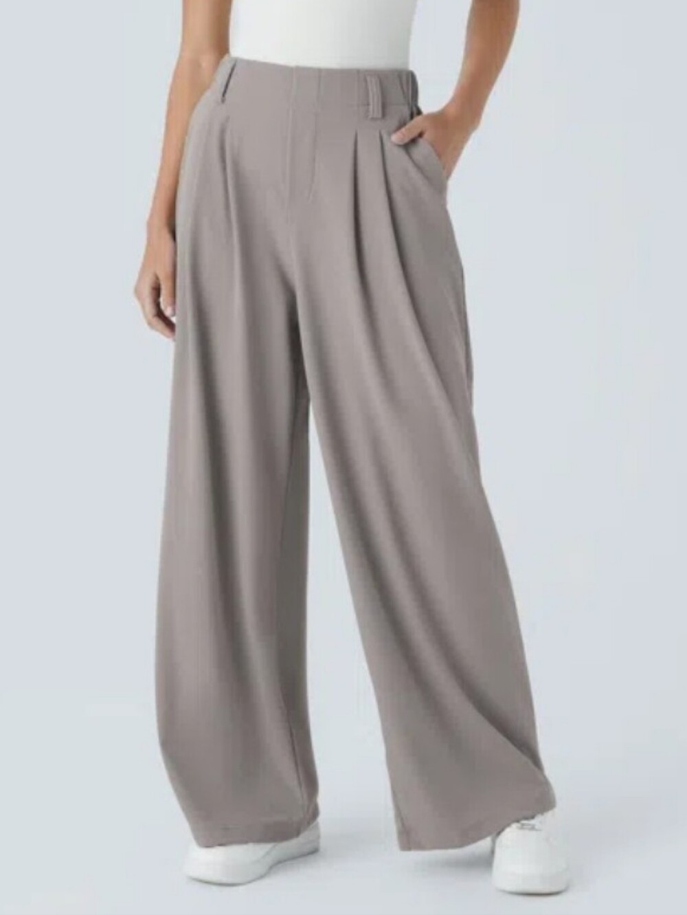 HALARA Wide-Leg Waffle Knit Pants